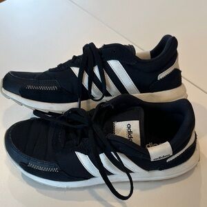 adidas Womens Black and White Classic Lace-Up Sneakers